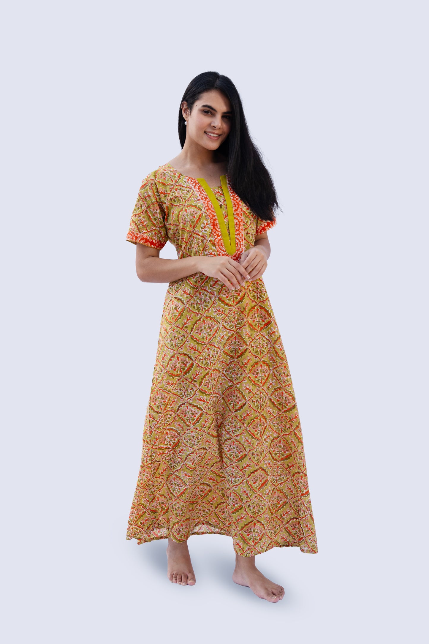 Cotton Bdr Yoke Patti