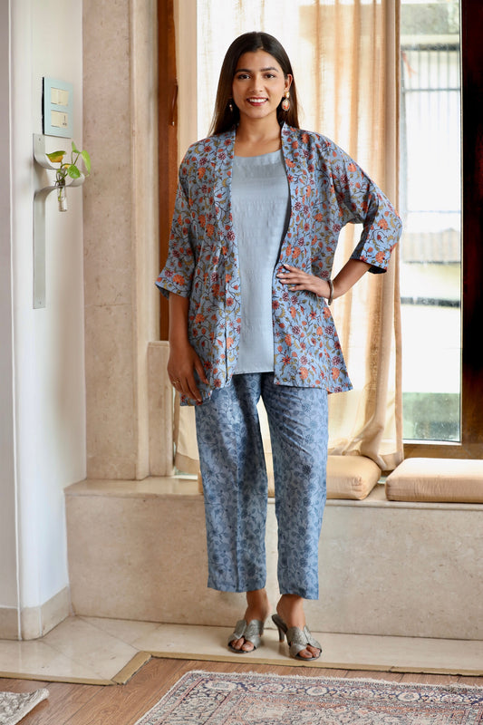 Grey Blue Co-ord Set