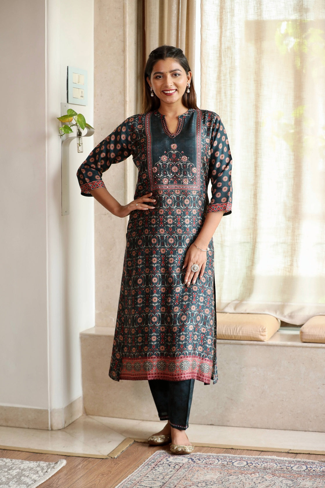 Muslin Grey Kurta Set