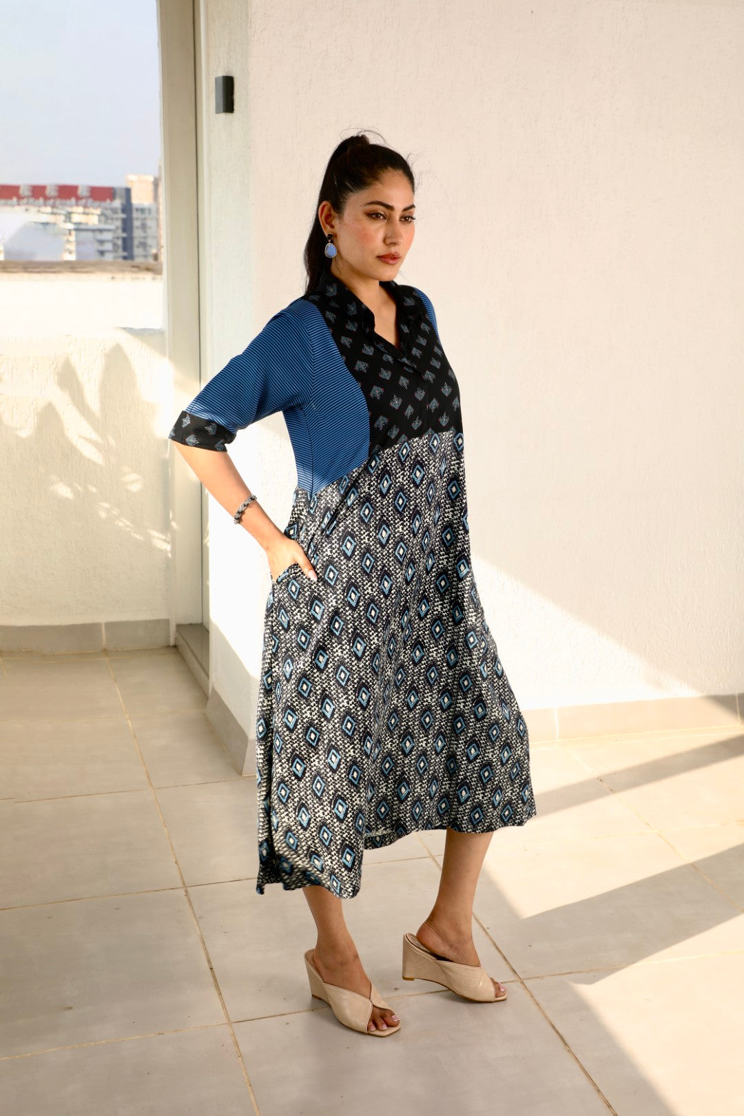 3 Print Dress
