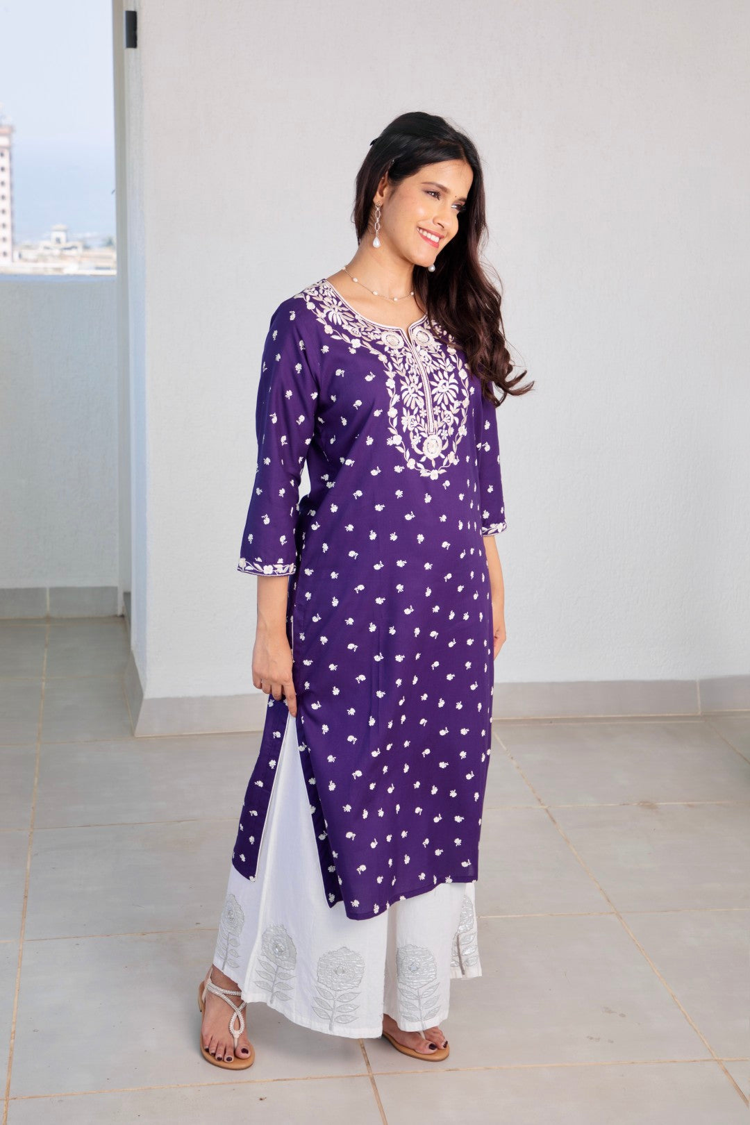 Shaded Embroiderey Yoke