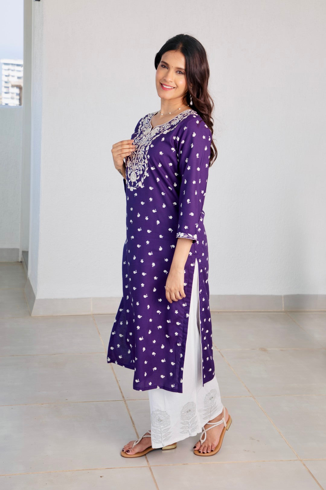 Shaded Embroiderey Yoke