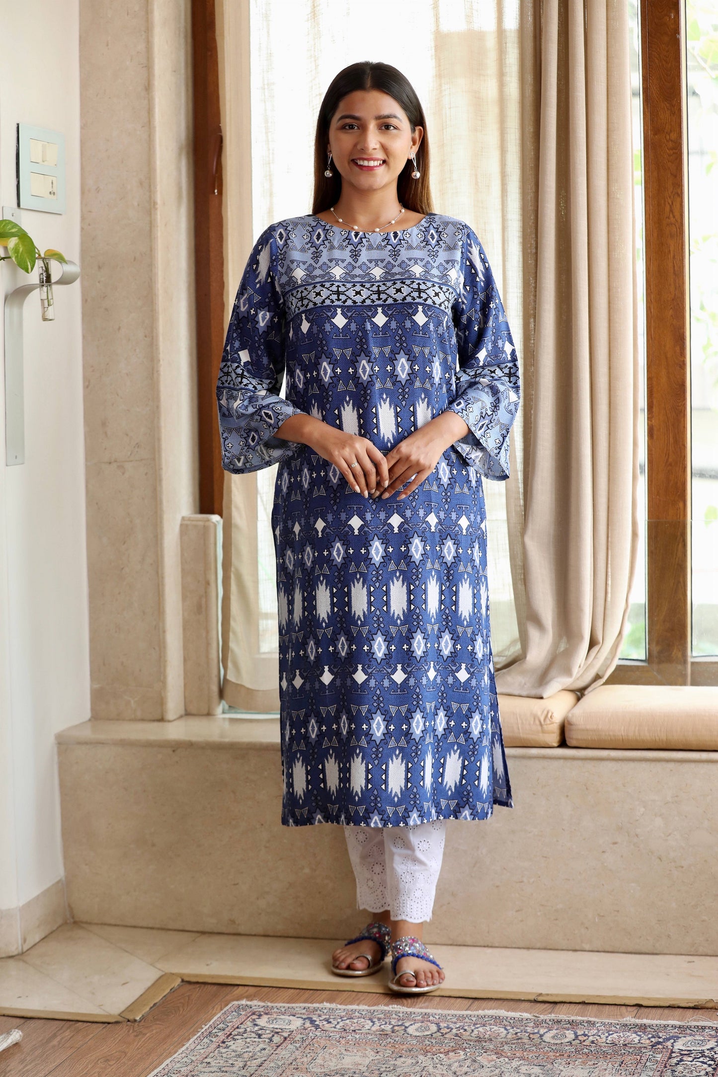 Blue Bell Sleeves Kurta