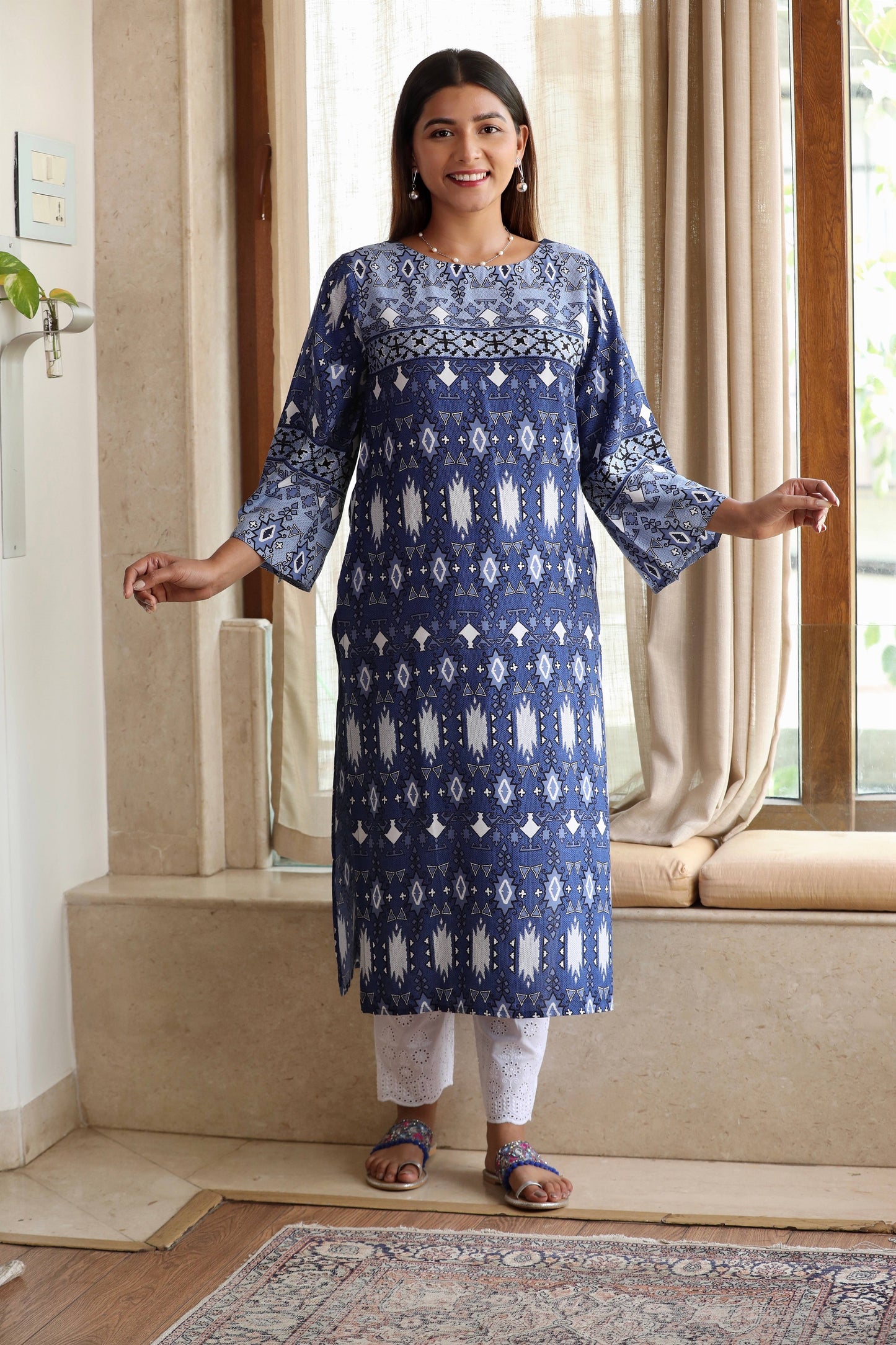 Blue Bell Sleeves Kurta