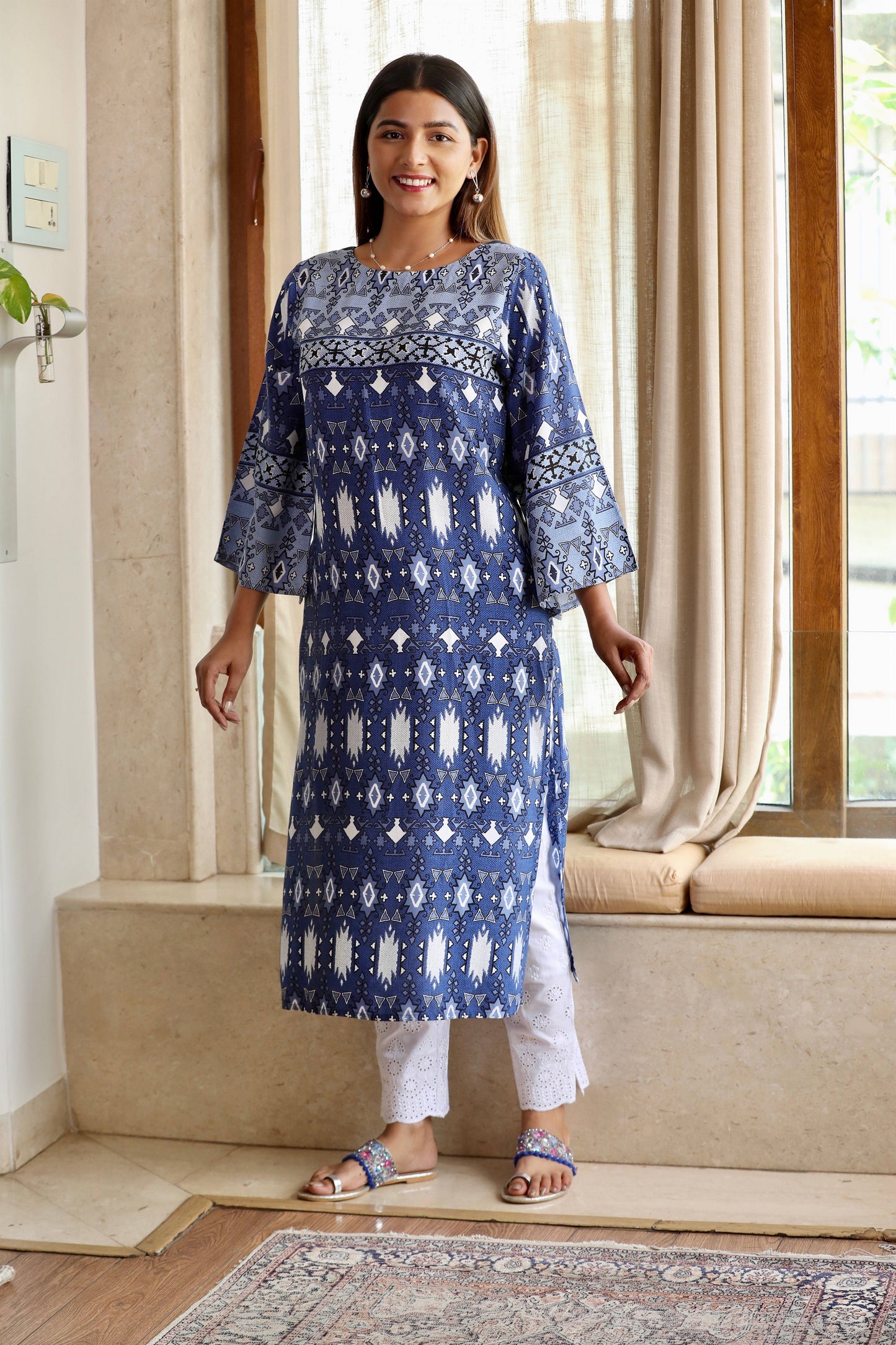 Blue Bell Sleeves Kurta