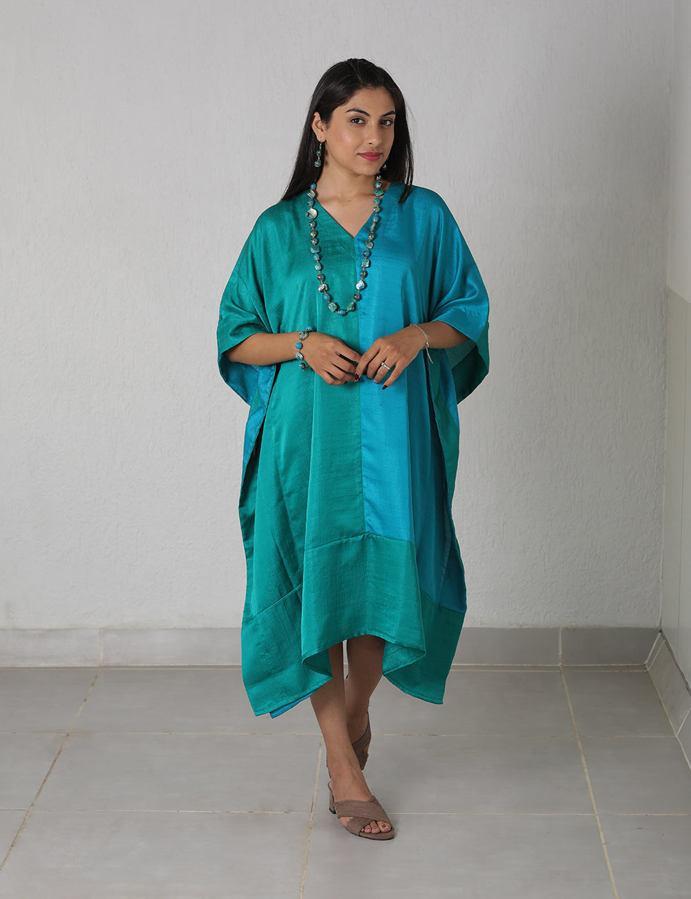 Poncho Turquoise Green Dress