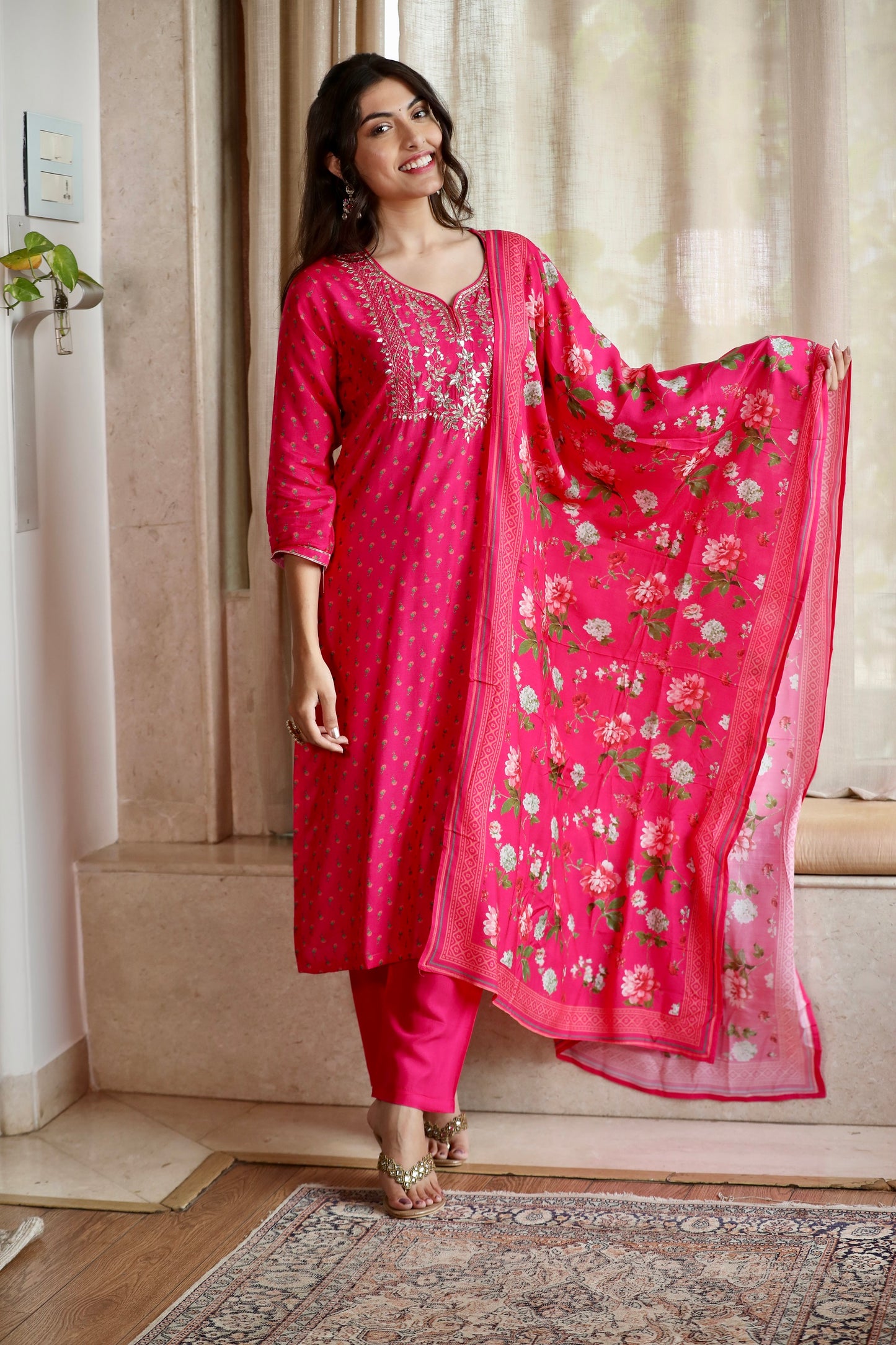 Rani Pink Gota Ethnic Suit