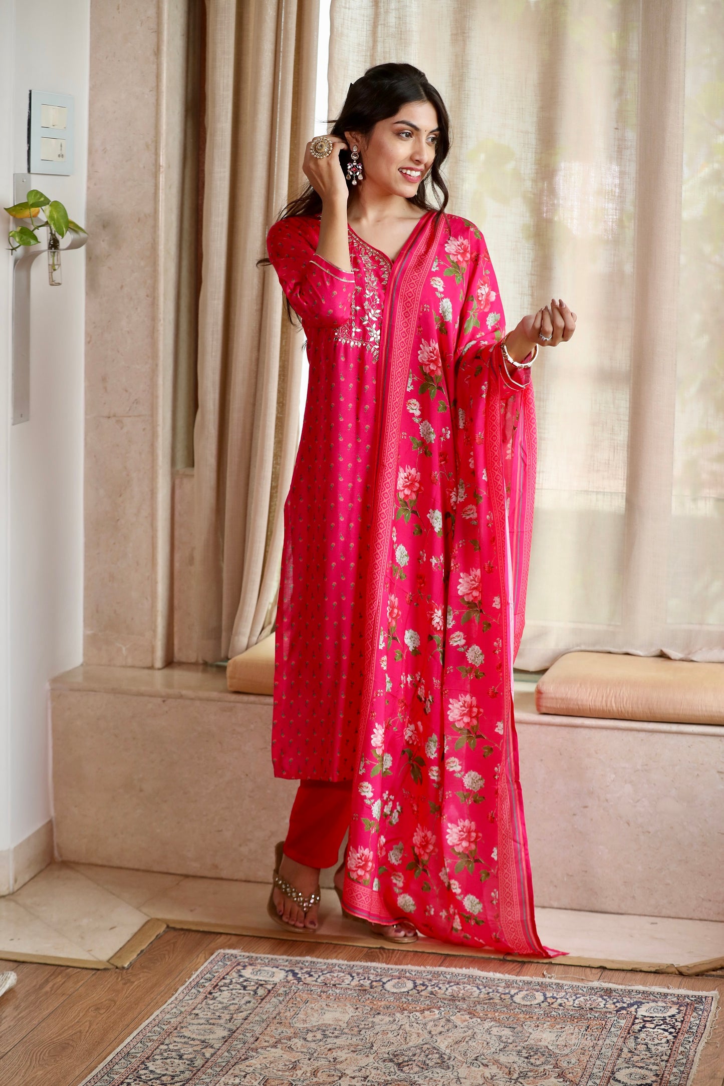 Rani Pink Gota Ethnic Suit