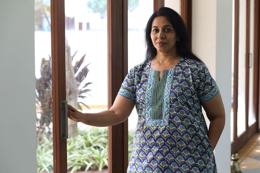 Blue Chawal Taka Yoke Kaftan