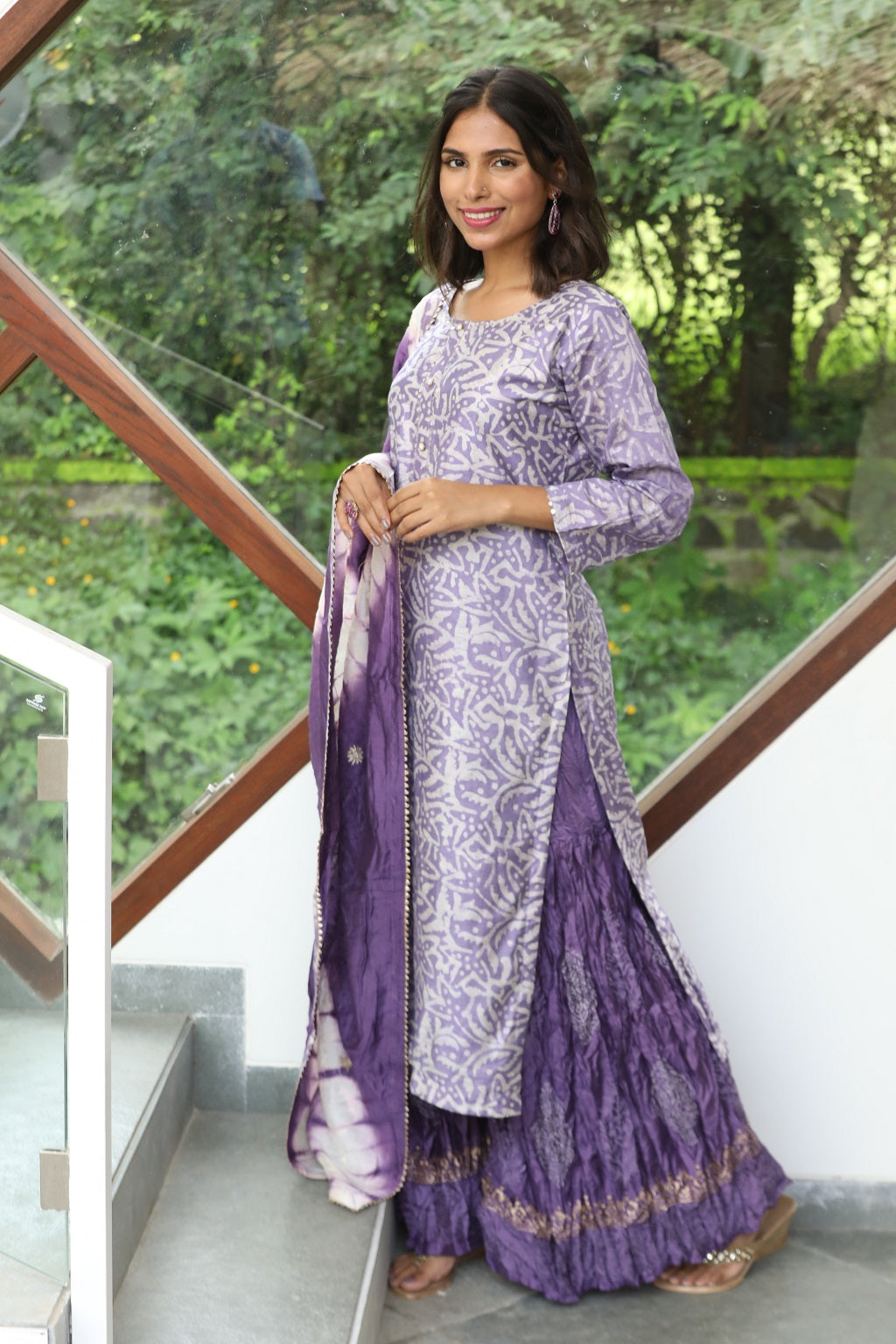 Muslin Palazzo Ethnic Suit