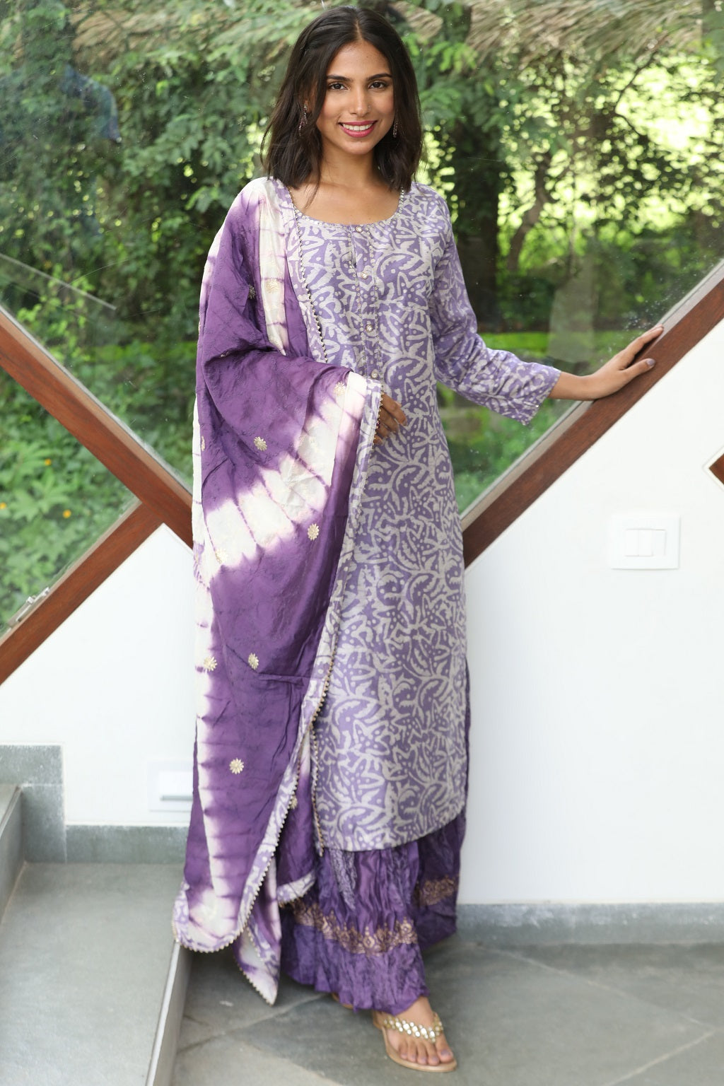 Muslin Palazzo Ethnic Suit
