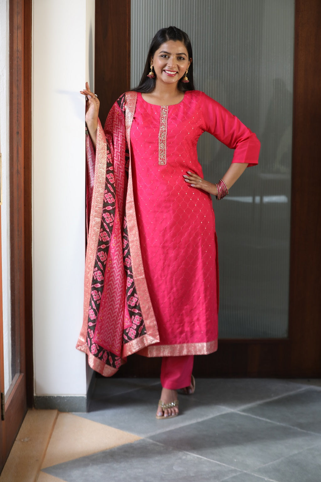 Pink Dola Silk Ethnic Suit