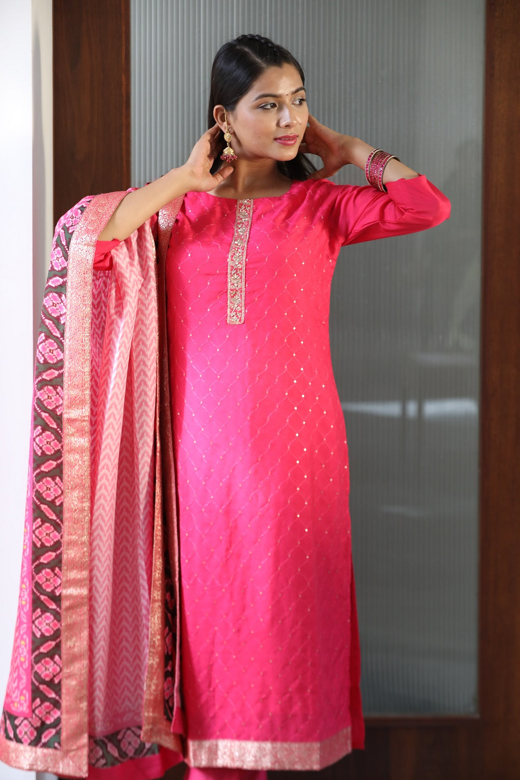 Pink Dola Silk Ethnic Suit