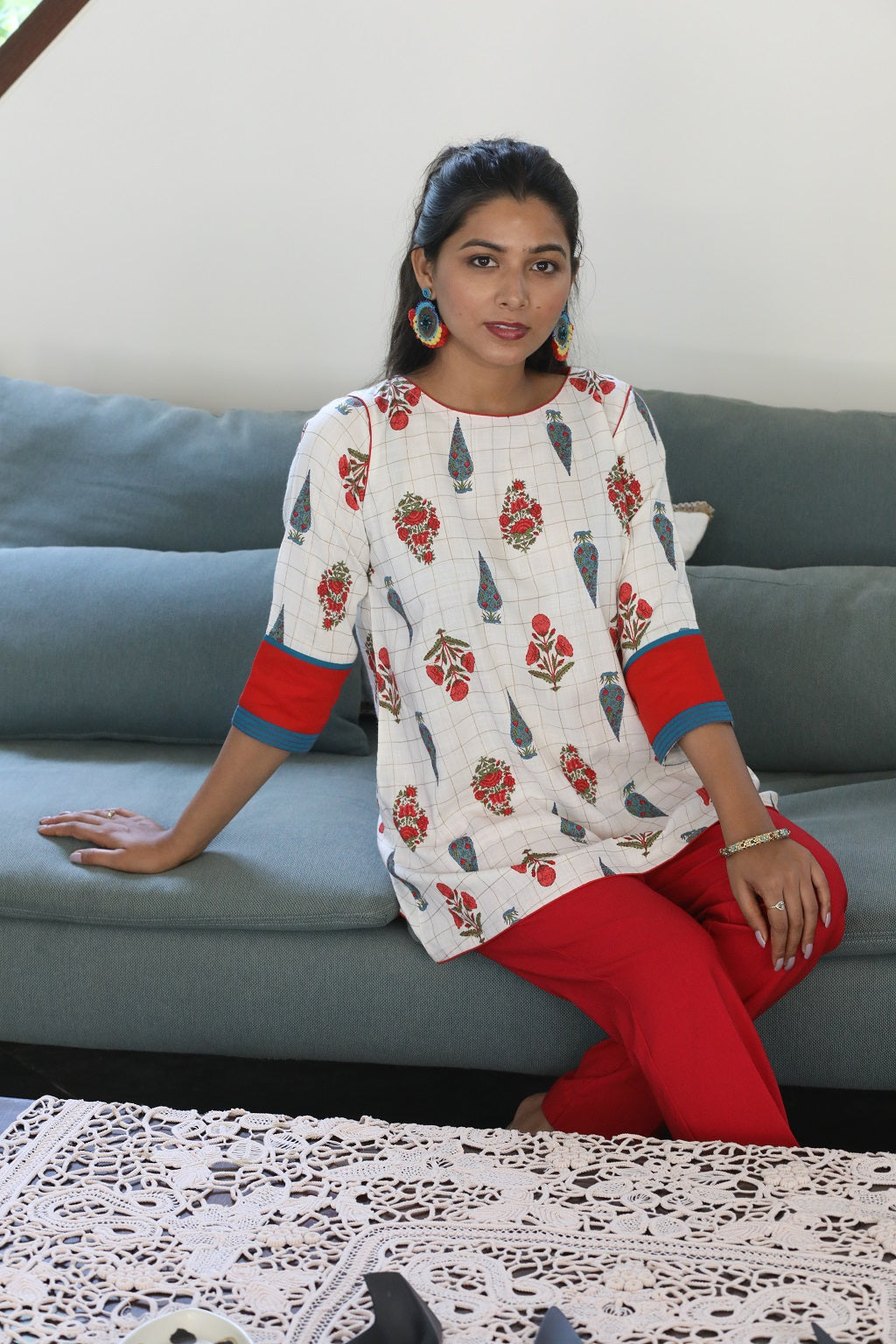 Butta Print Short Kurti