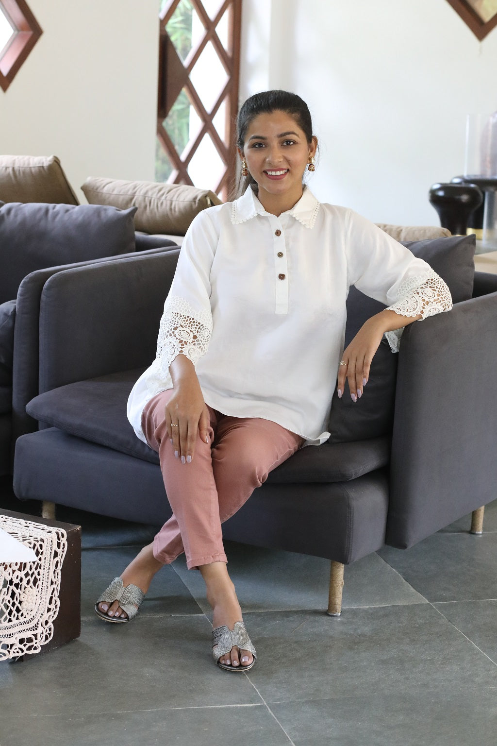 Nysha Lace Short Kurti
