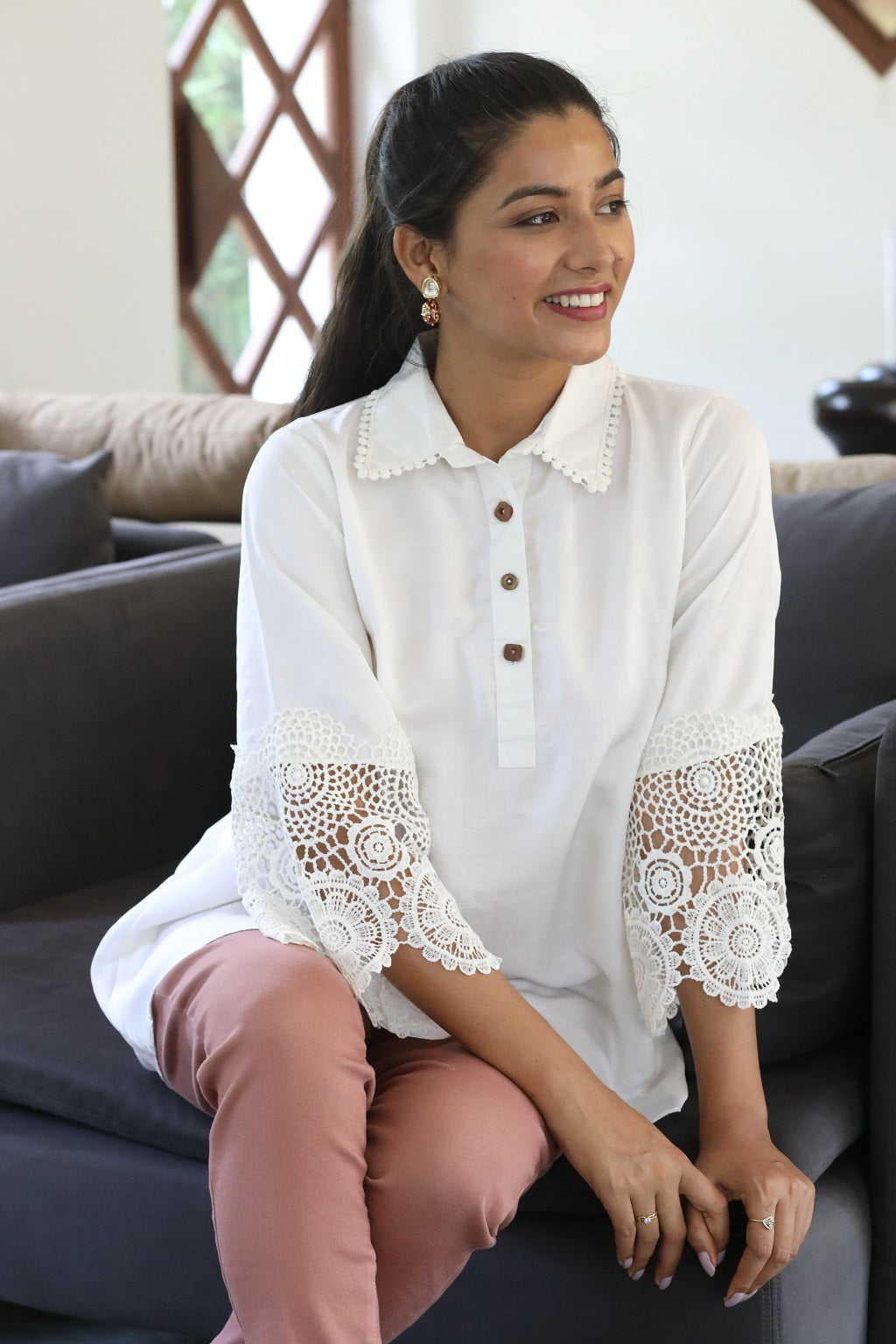Nysha Lace Short Kurti