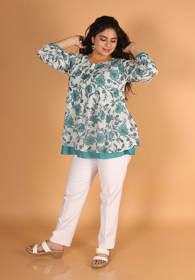 Blue Double Layered Kurti