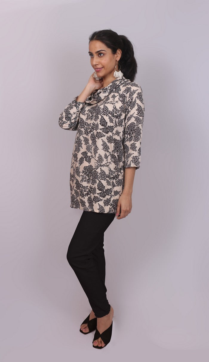 Cowl Neck Short Kurti