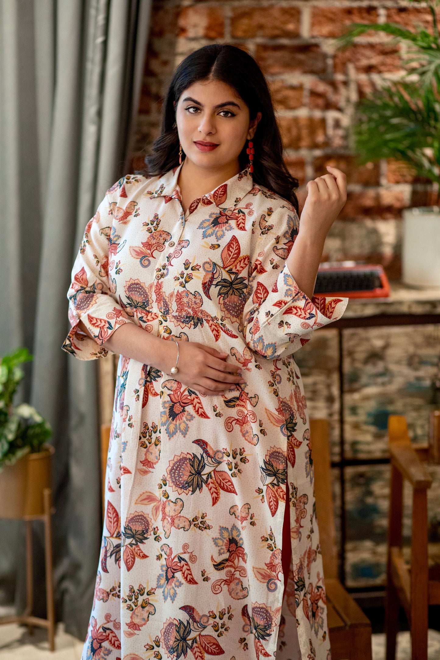 Rayon Cream Kurta
