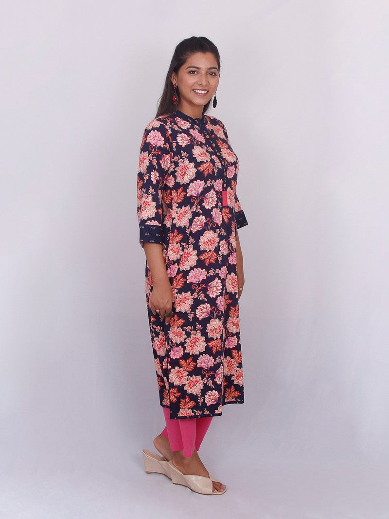 Multicolored Floral Long Kurta