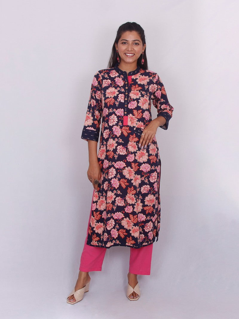 Multicolored Floral Long Kurta