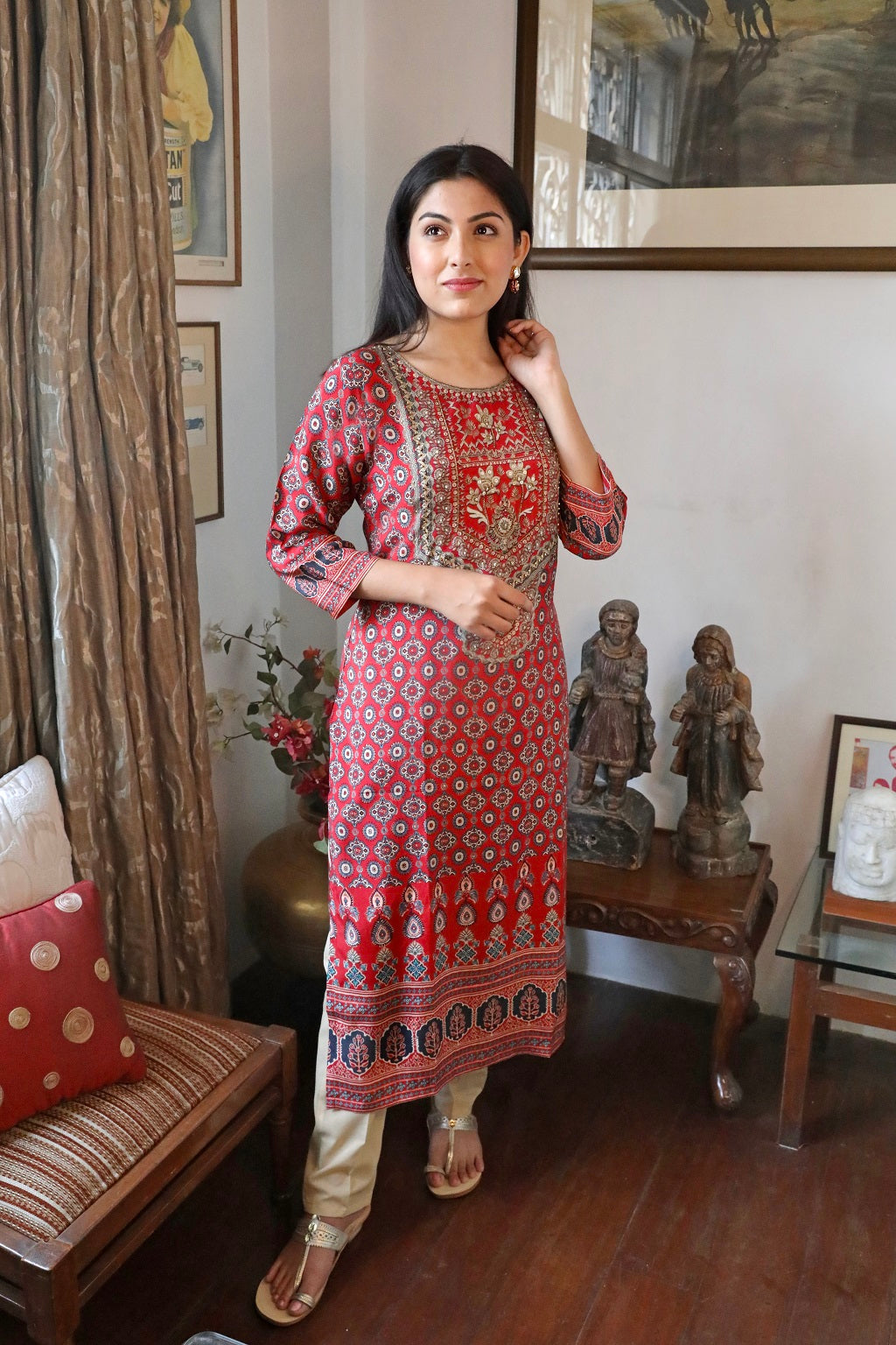 Muslin Printed Long Kurta