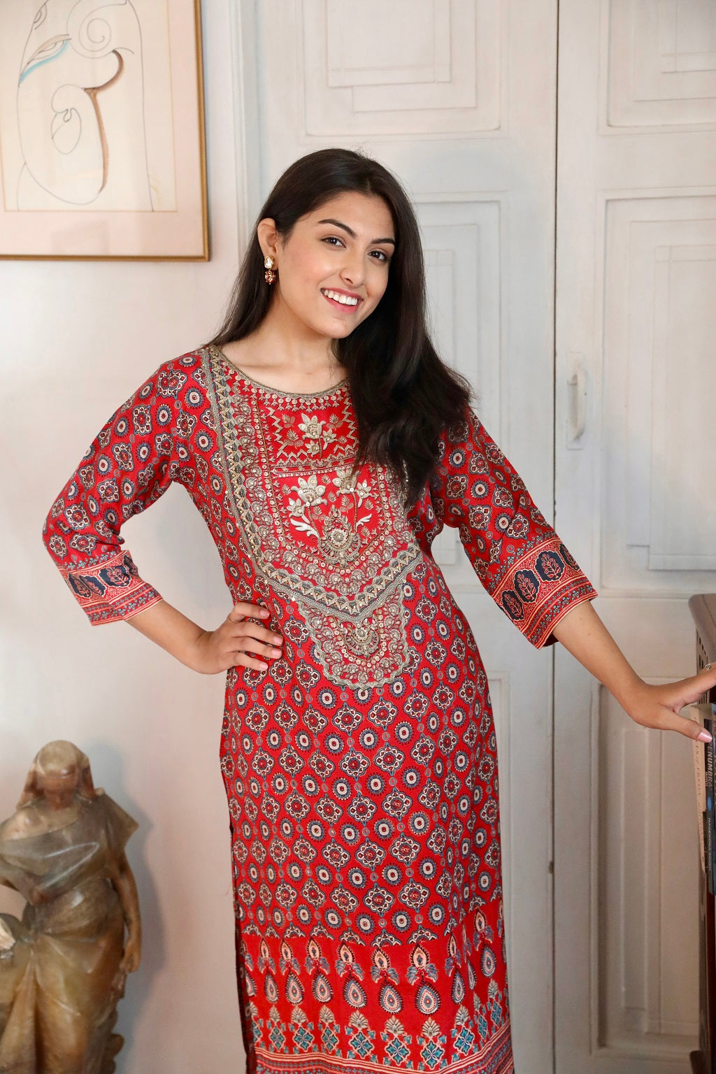 Muslin Printed Long Kurta