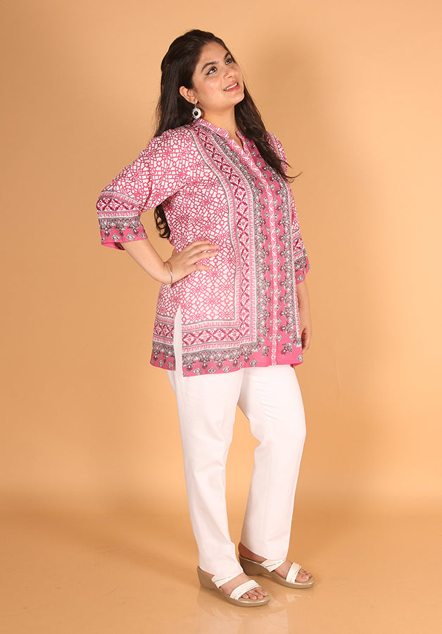 Pink Rayon Kurti