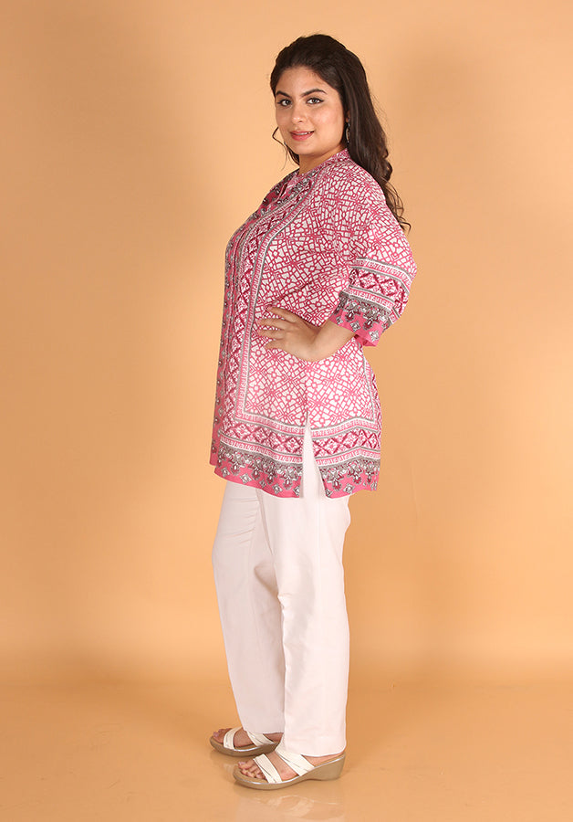 Pink Rayon Kurti