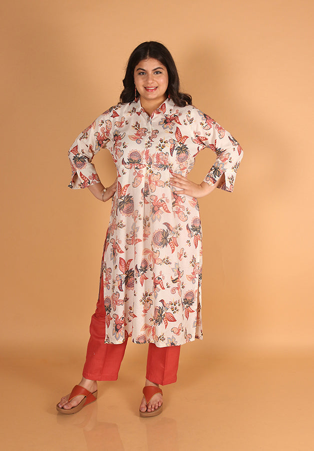 Rayon Cream Kurta