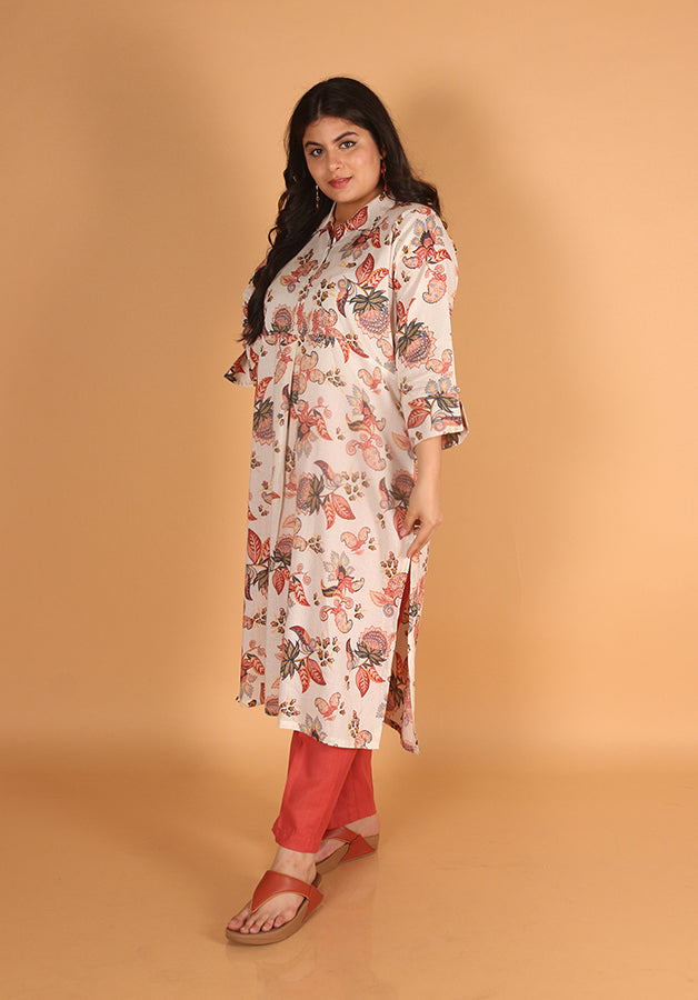Rayon Cream Kurta