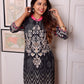 Black Modal Digital Printed Long Kurta