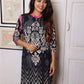 Black Modal Digital Printed Long Kurta