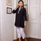 Black White Hakoba Georgette Short Kurti