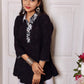Black White Hakoba Georgette Short Kurti
