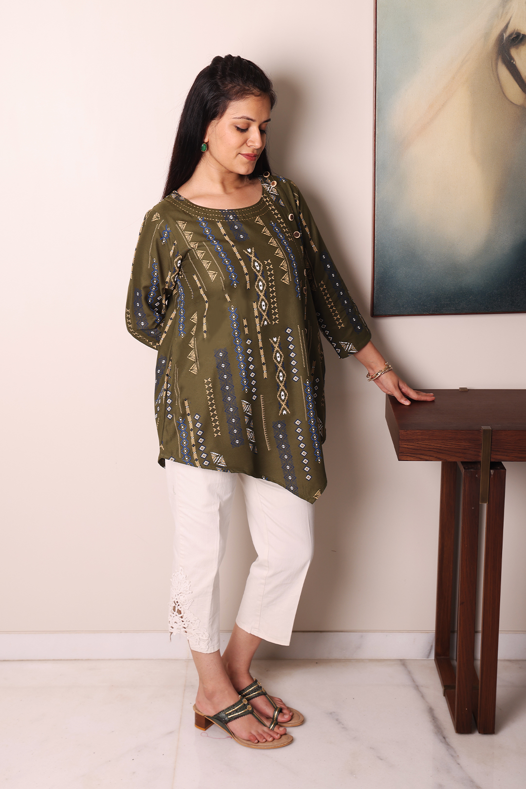 Front V Cut Kurti