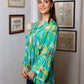 Green Muslin Printed Short Kurti