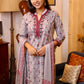 Grey Maroon Block Printed Ethnic Suit