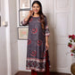 Grey Muslin Chakra Printed Long Kurta