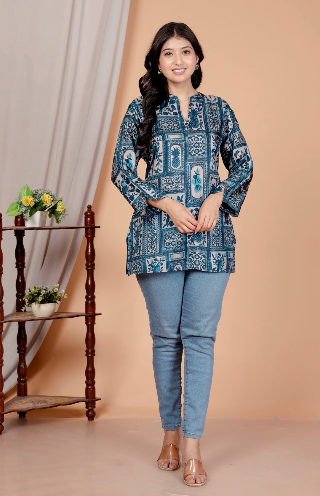 Muslin Fruit Block Printed Kurti