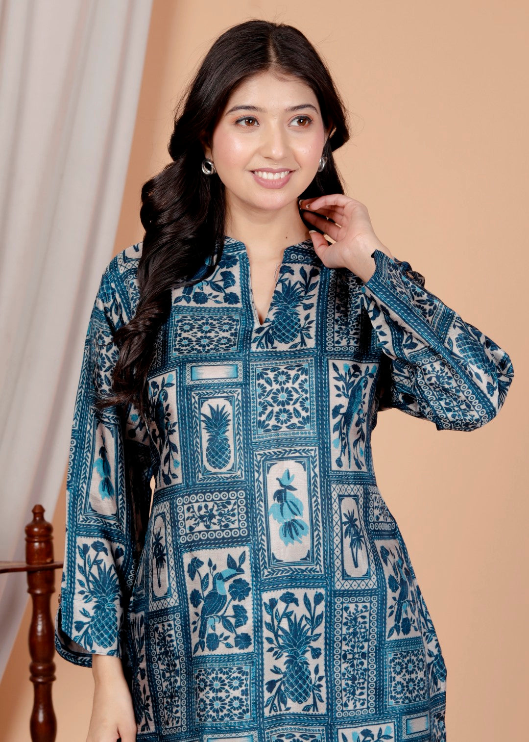 Muslin Fruit Block Printed Kurti