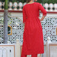 Red Rayon Ethnic Suit Set