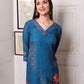 Navy Blue Floral Daaman Long Kurta