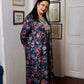 Peacock Blue Ambi Jari Yoke Long Kurta