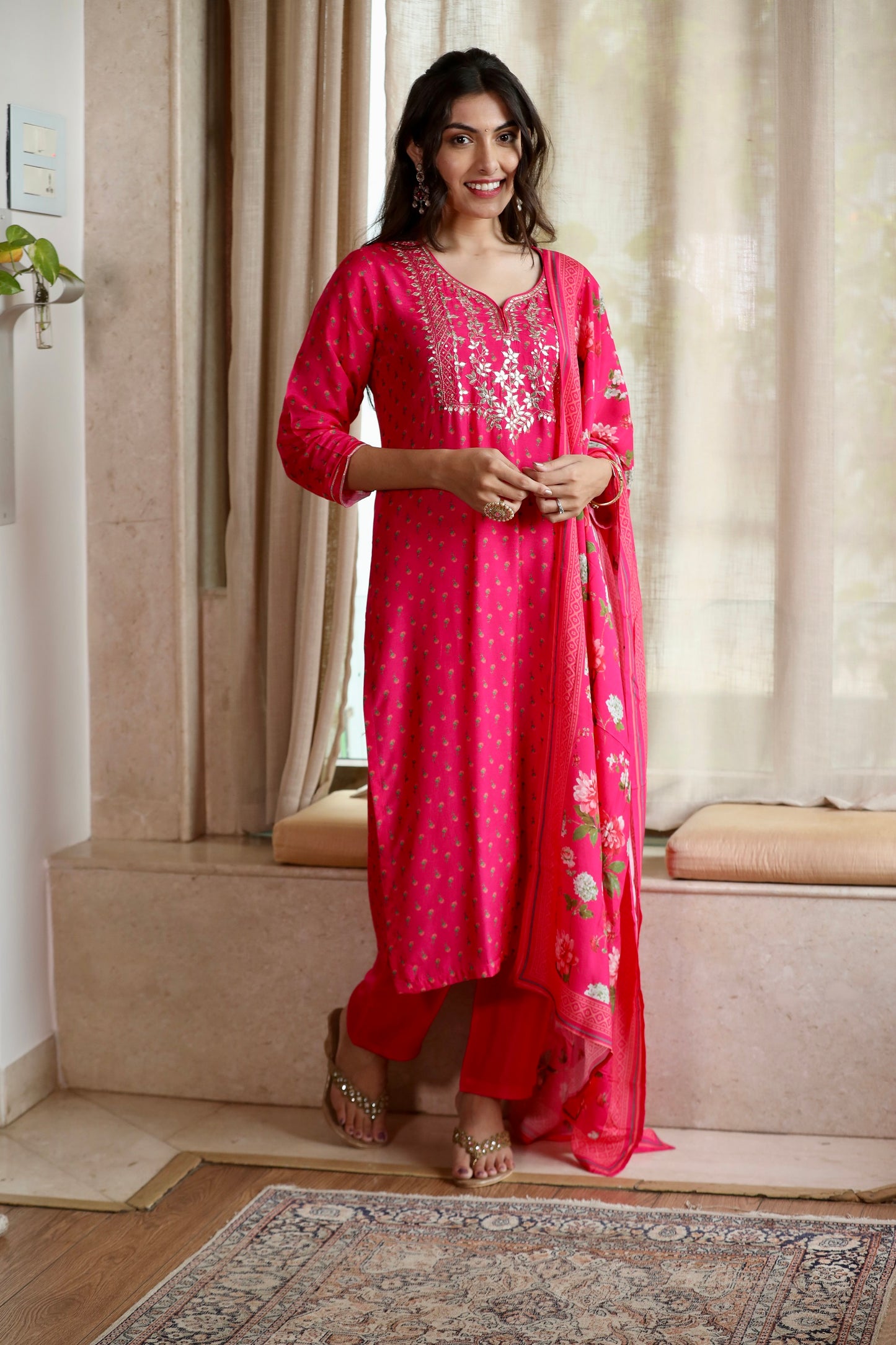 Rani Pink Gota Ethnic Suit