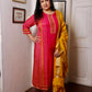 Rani Pink Muslin Printed Long Kurta