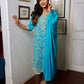 Turquoise Blue Embroidered Ethnic Suit