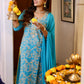 Turquoise Blue Embroidered Ethnic Suit