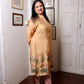 Yellow Muslin Floral Long Kurta