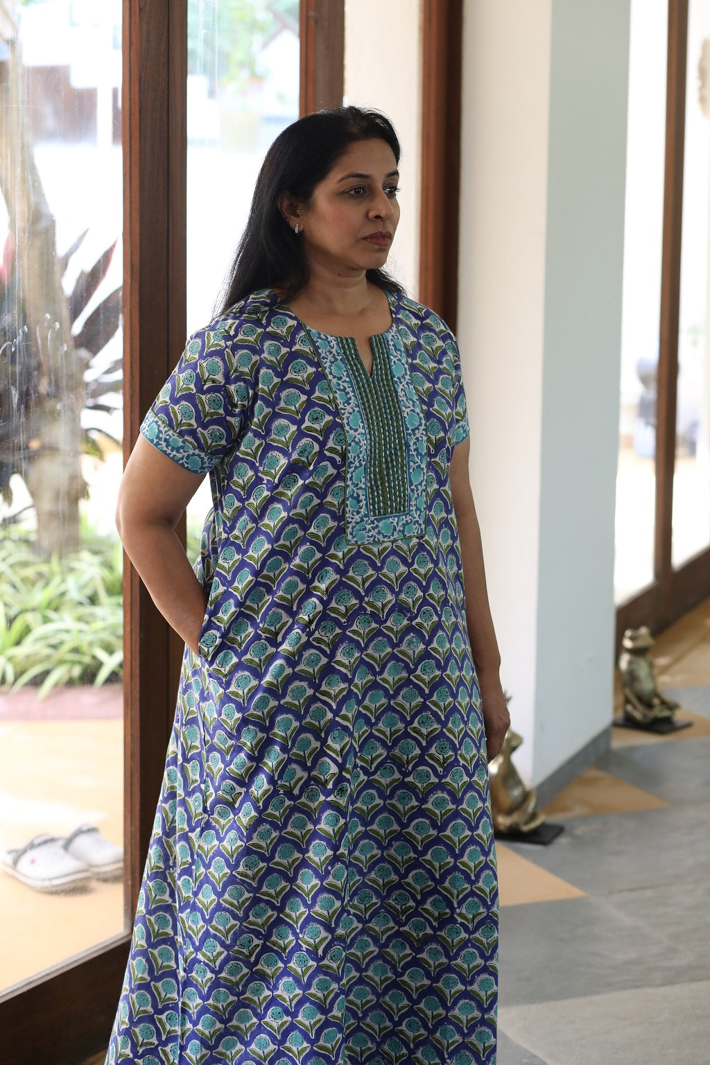 Blue Chawal Taka Yoke Kaftan – Rui Boutique Mumbai